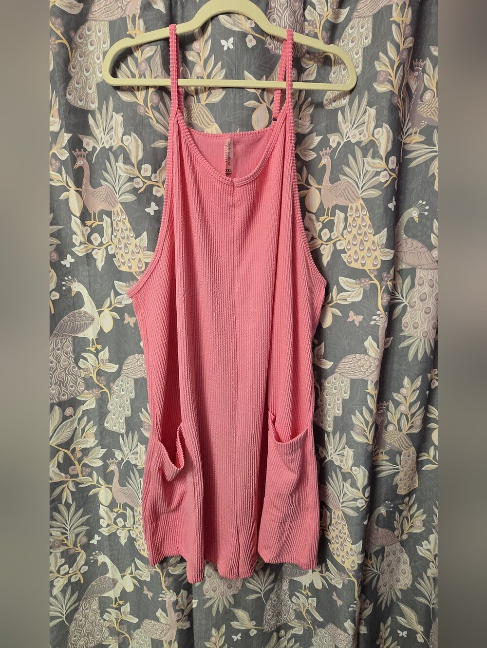 Simply Southern Rose Pink Ribbed Pocket Romper